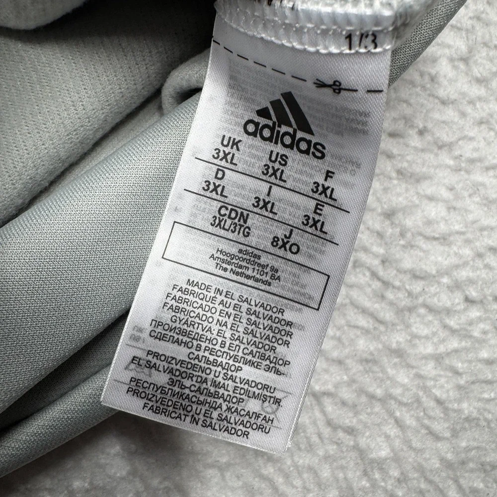 NWT Adidas Essentials Gray Full Zip Hoodie Hooded Sweater Track Jacket Men's 3XL